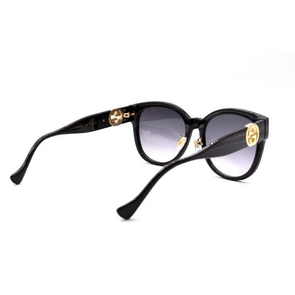 NEW GUCCI WOMEN'S ROUND SUNGLASSES GUCCI GG1028SK 006 GUCCI BLACK EYEWEAR - Picture 10 of 12